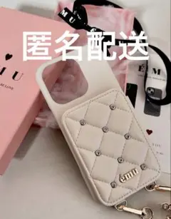EMU エミュー キルティング iPhone12 スマホケース ホワイト