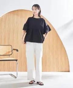 今期完売コーエンcoenフレアスリーブ 黒 半袖TシャツМ