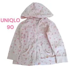 UNIQLO ユニクロ パーカー 花柄 ピンク 長袖 90サイズ