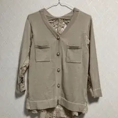 mieuxrie ベージュ レース カーディガン Sサイズ