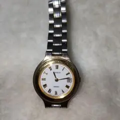 【要電池交換】SEIKO KREO クォーツ腕時計 ホワイト ゴールド