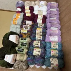 週末セール300円引き❣️毛糸セット 多色 アクリル ウールまとめ売り。