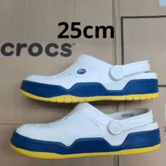 Tetsu　CROCSフロントコートМ７/25cm 白/青 希少 中古品 Tetsu様専用 CROCSフロントコートМ7/25cm 白/青 希少 中古品