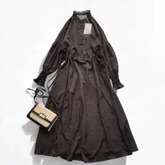 未使用値札付♡アメリ♡KOMON PATTERN VOLUME DRESS♡水玉
