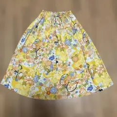 ⭐︎ハンドメイド　縮緬ちりめん　着物　和柄フレアスカート　ちりめん細工リメイクOK