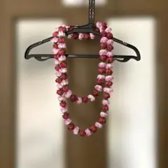 フラダンス レイ 赤とピンクの花（ロゼラニ・ロケラニ）
