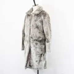 アニエスベー レディース フェイクファー コート ロング グレー サイズ0 金具