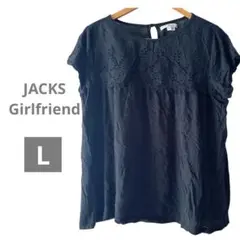 一点もの【JACKS Girlfriend 】　ブラック半袖 シャツ Lサイズ