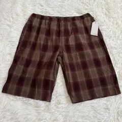 1196 新品未使用✨チェック柄ハーフパンツ XL 大きいサイズ イージーパンツ