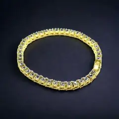 テニスブレスレット 20cm 幅4mm テニスチェーン ゴールド ブリンブリン