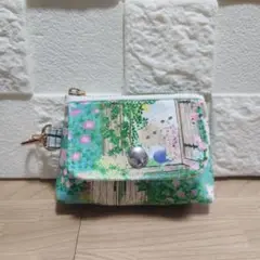 限定☆ユキエモン◇シークレットガーデン ナスカン付きミニポーチ ハンドメイド