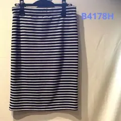 ストライプ 膝丈タイトスカート B4178H