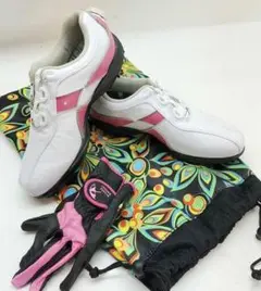 【ほぼ新品】ゴルフシューズ(女性用ピンク) FootJoy製★グローブおまけ