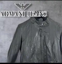 Armani Jeans グレー ラムレザージャケット　羊革
