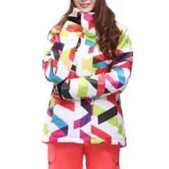 〚ロキシー〛ROXY(M)美品✨カラフル 総柄 性能良し♡スキー スノボーウェア