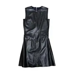 新品 GIANNI VERSACE/本革ノースリーブワンピース