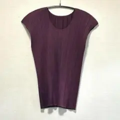 【最終価格・美品✨】PLEATSPLEASEトップスシャツ ボルドーバーガンディ
