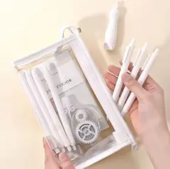 ♥クリアペンケース♥新品未使用☆送料無料☆匿名配送☆韓国風☆可愛い☆オシャレ☆