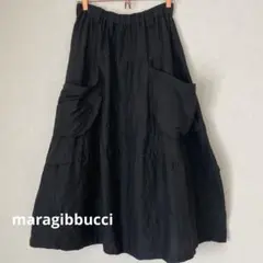 最終価格　maragibbucci フレアロングスカート　M リネン シルク