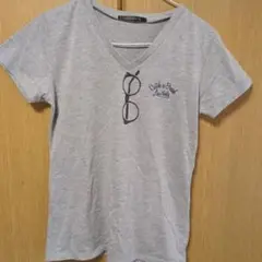 CAPALANCA グレー VネックTシャツ