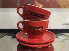 カフェ・ド・ロぺ ティーカップ・ソーサー 赤 2個セット