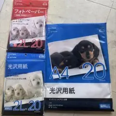 光沢用フォトペーパー A4・2L 各20枚