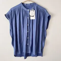 新品♡ AZUL アズール ノースリーブ シャツ ブラウス ブルー S