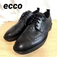 【美品】ecco エコー ST.1 HYBRID ウィングチップ レザーシューズ
