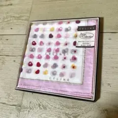 新品未使用　CELINE セリーヌ　大判ハンカチ ピンク ハート柄