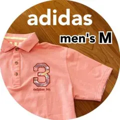 adidas メンズ M ポロシャツ サーモンピンク