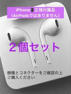 Apple iPhone正規付属品イヤホン【２個セット】