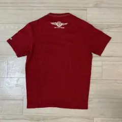フラットヘッド　バックプリント　　　　Tシャツ　38 レッド×ホワイト