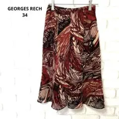 GEORGES RECH レディース　ひざ丈スカート　総柄　薄め　34