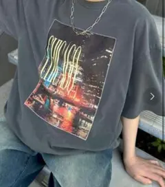 snap Club ビックシルエットヴィンテージ加工グラフィックTシャツ