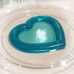 【レジン】ぷっくりハートトレイ(B品) 水色