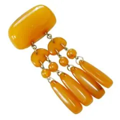 ★西洋アンティーク 琥珀 ブローチ 15g★ アンバー 装飾品