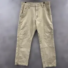 訳アリ ラングラー デニムパンツ L相当 薄いカーキ ワークパンツ【5398】