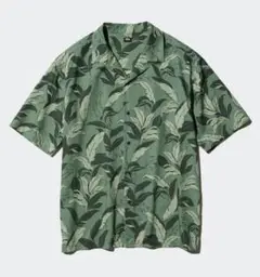 2025 Uniqlo オープンカラーシャツ/　プリント植物 Mサイズ