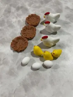 ニワトリ ひよこ セット オブジェ ガーデン インテリア ハンドメイド