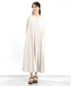 匿名発送　グローバルワーク ワッフルワンピース　アイボリー