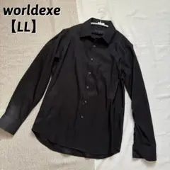 worldexe長袖シャツ LLサイズ ブラック メンズ フォーマル