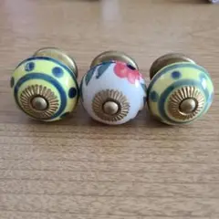中古【 取っ手 】引き出し つまみ プルノブ 陶器 レトロ ヴィンテージ