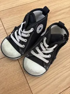 コンバース ジッパー付き黒スニーカー　13.5