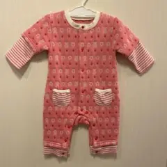 未使用新品　ウサギ柄ピンクロンパース　70