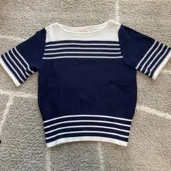 トリーバーチ Tory Burch ボーダー カットソー 半袖ニット綿 マリン風
