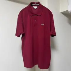 【美品】LACOSTE バーガンディ ポロシャツ US M L1212