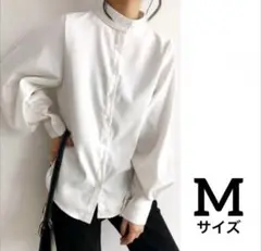 ホワイトバルーンスリーブシャツ Mサイズ