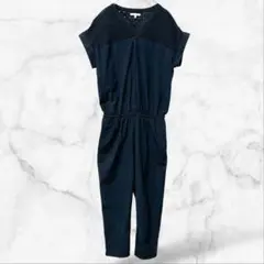【グローバルワーク】フレンチスリーブオーバーオール パンツ 刺繍レース(M)夏秋