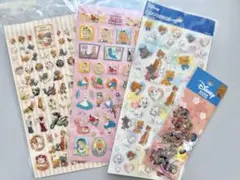 ディズニー 平成レトロ ラメシール フレークシール　4点セット