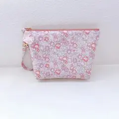 【一点限り】リバティ　タナローン　ミシェルバード　ストラップ付き保冷ポーチ